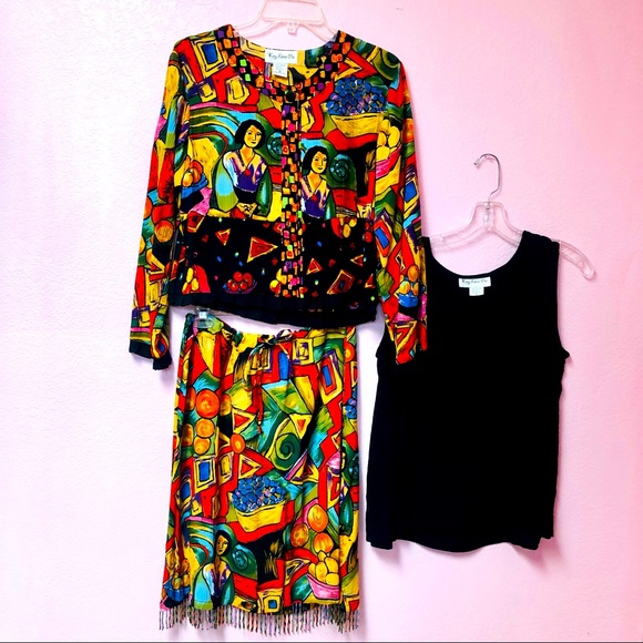 Boho Style 3 Pieces Skirt Set Ensemble - Picture 5 of 15